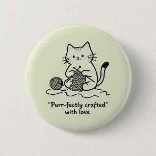Hobbyist Kitten Breiend Roze Wangetjes Gezellige S Ronde Button 5,7 Cm
