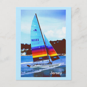 Hobie-boot op Jersey Briefkaart