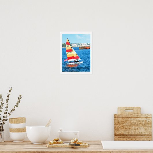 Hobie-zeilboot op Jersey Poster (Keuken)