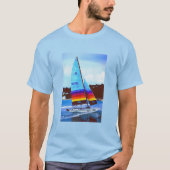 Hobie-zeilboot op Jersey T-shirt (Voorkant)