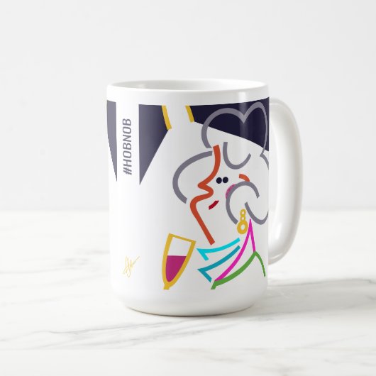 Hobnob Abstracte Moderne Kunst Illustratie Mok (Voorkant rechts)