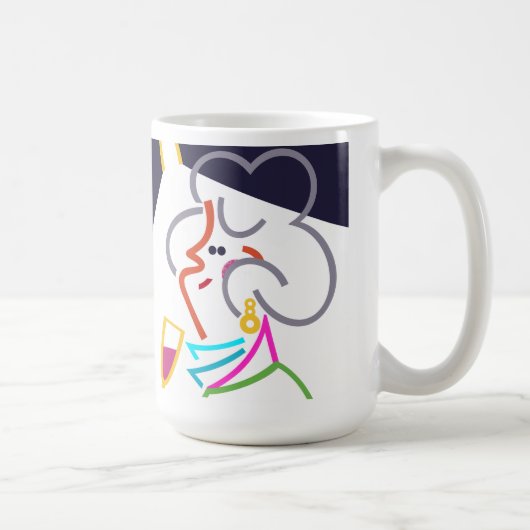 Hobnob Abstrait Art Moderne Illustration Mug (Droite)