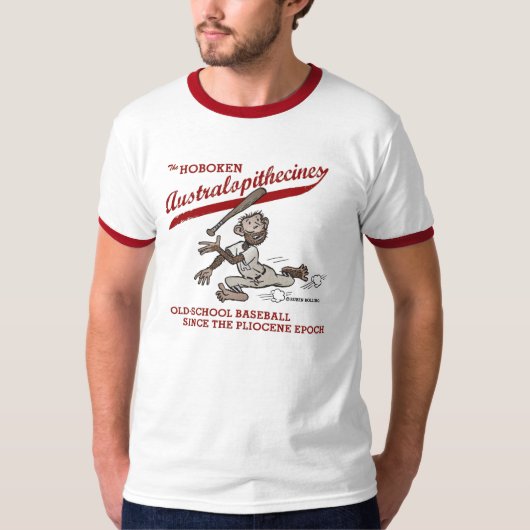 Hoboken Australopithecines - mannen ringer t shirt (Voorkant)