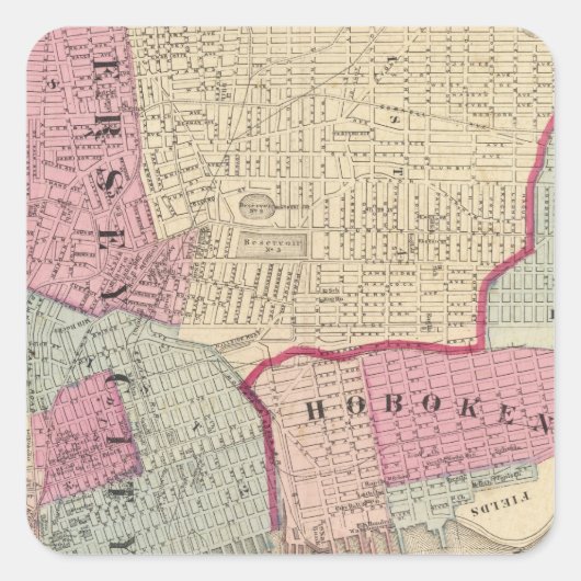 Hoboken, Jersey City Vierkante Sticker (Voorkant)