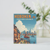  Hoboken New Jersey Reizen Briefkaart (Staand voorkant)