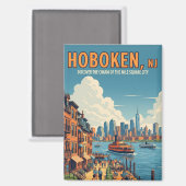 Hoboken New Jersey Reizen Magneet (Voorkant / Achterkant)