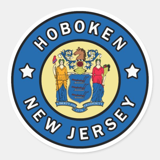 Hoboken New Jersey Ronde Sticker (Voorkant)