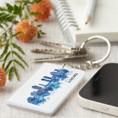 Hoboken New Jersey Skyline Blue Sleutelhanger (Voorkant Rechts)