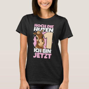 Hoch Die Hufen 1e verjaardag 1 jaar meisje paarden T-shirt