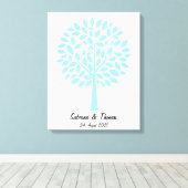 Hochzeitsbaum, Wedding tree, Hochzeitsgästebuch Canvas Afdruk (Insitu (Houten vloer))