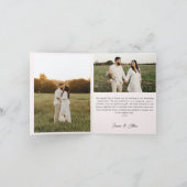 Hochzeitshandschrift Danke 3 Fotos Hellrosa Bedankkaart (Binnen)