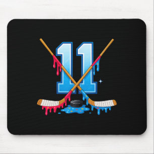 Hockey 11 jaar oude ijs druppel jeugd 11e verjaard muismat