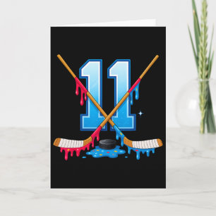Hockey 11-jarige ijs lekkage jeugd 11e verjaardag kaart