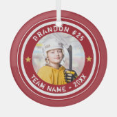 Hockey 2 Foto Persoonlijke Keepomwille Glas Ornament (Voorkant)
