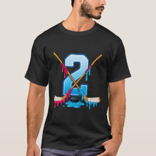 Hockey 2 jaar oude ijsdruppel jeugd 2e verjaardag t-shirt