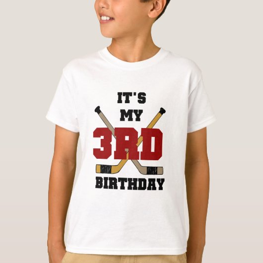 Hockey 3ème anniversaire Tshirts et cadeaux (Devant)