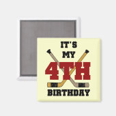 Hockey 4e verjaardag Tshirts en geschenken Magneet (Voorkant / Achterkant)