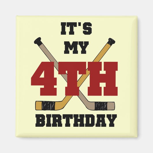 Hockey 4e verjaardag Tshirts en geschenken Magneet (Voorkant)