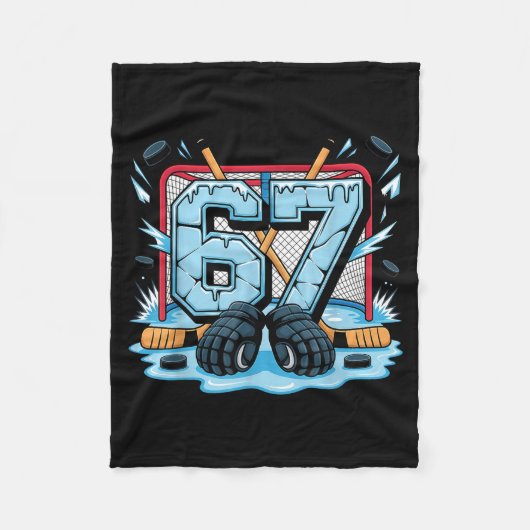 Hockey 67 Drip Ice Rink Gloves Meme Six Seven Srts Fleece Deken (Voorkant)