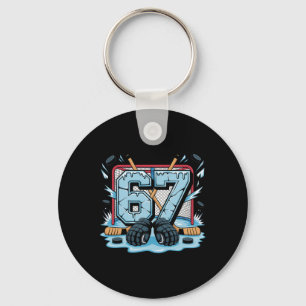 Hockey 67 Drip IJshal Handschoenen Meme Zes Zeven Sleutelhanger