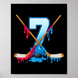 Hockey 7-jarige ijsdruppel jeugd 7e verjaardag poster