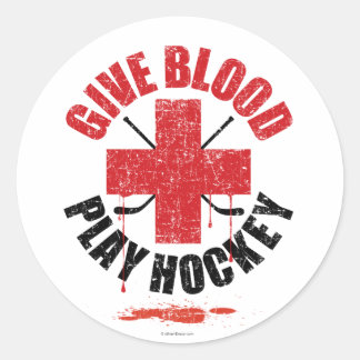 Hockey afspelen in het bloed v1 ronde sticker