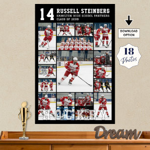 Hockey Afstudeerfeest 18 Foto Collage Poster
