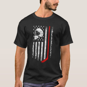 Hockey American Flag Cool Ice Hockey Player Mannen T-shirt