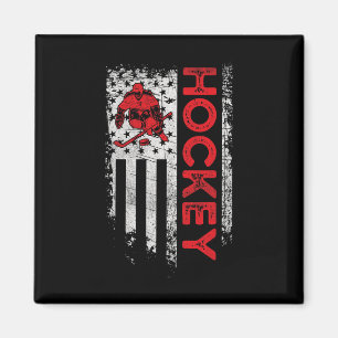 Hockey American Flag USA Patriotic hockey player Magneet