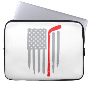 Hockey Amerikaanse vlag Laptop Sleeve