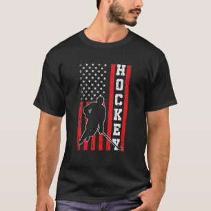 Hockey Amerikaanse Vlag Mannen Jongens 4th of July T-shirt