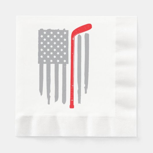 Hockey Amerikaanse vlag Servet (Voorkant)
