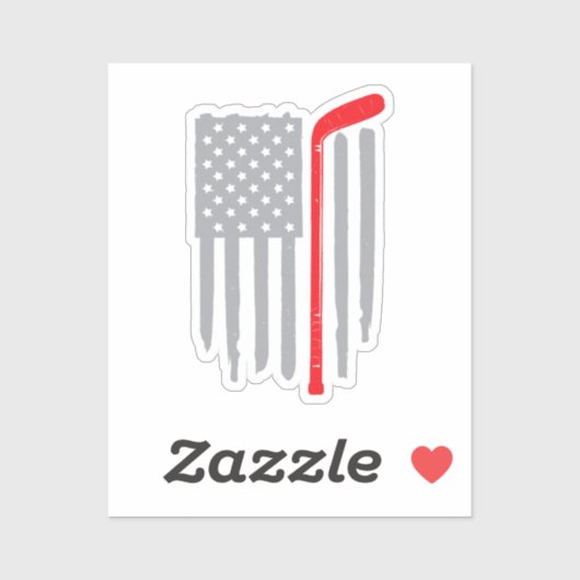 Hockey Amerikaanse vlag Sticker (Vel)