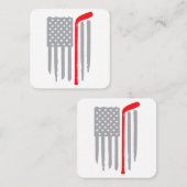 Hockey Amerikaanse vlag Vierkante Visitekaartje (Voorkant / Achterkant)