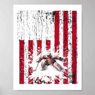 Hockey Antieke IJshockey Keeper Cadeaus Poster