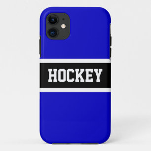 HOCKEY Athletic Royal Blauw Wit Sportieve Strepen iPhone 11 Hoesje