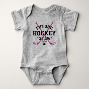 Hockey Baby Girl Future Hockey Star Pink Stikken Romper