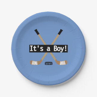 Hockey Baby Het is een padvinder blauw. Papieren Bordje