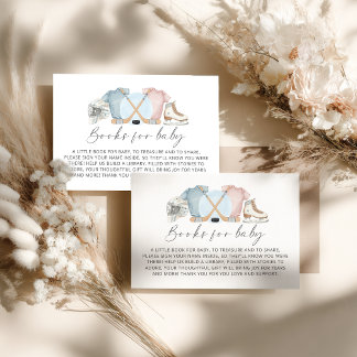 Hockey baby shower, ijshockey boek verzoek informatiekaartje