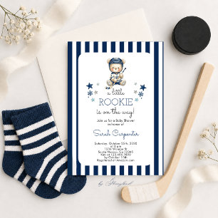 Hockey baby shower uitnodiging voor jongen