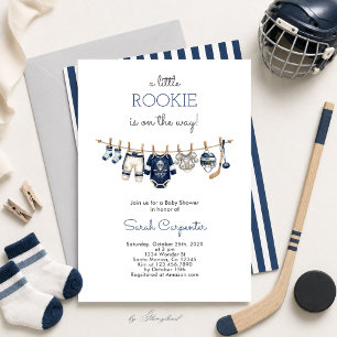 Hockey baby shower uitnodiging voor jongen