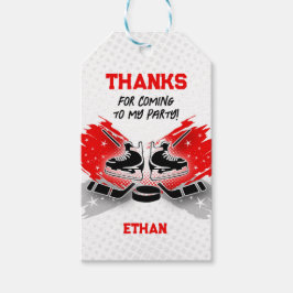 Hockey bedankt Label rood Cadeaulabel