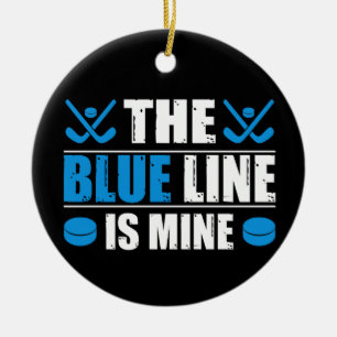 Hockey Blue Line Keramisch Ornament