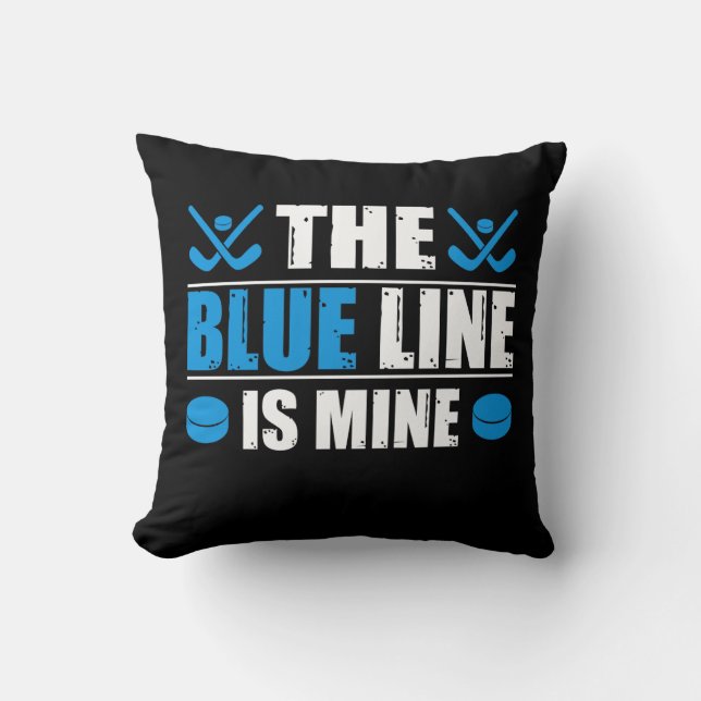 Hockey Blue Line Kussen (Voorkant)