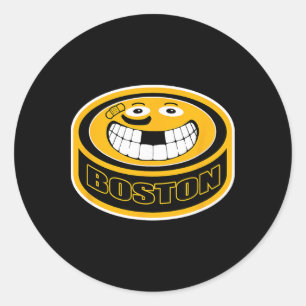 Hockey Boston M. Grappig Kind Volwassene Puck Lach Ronde Sticker