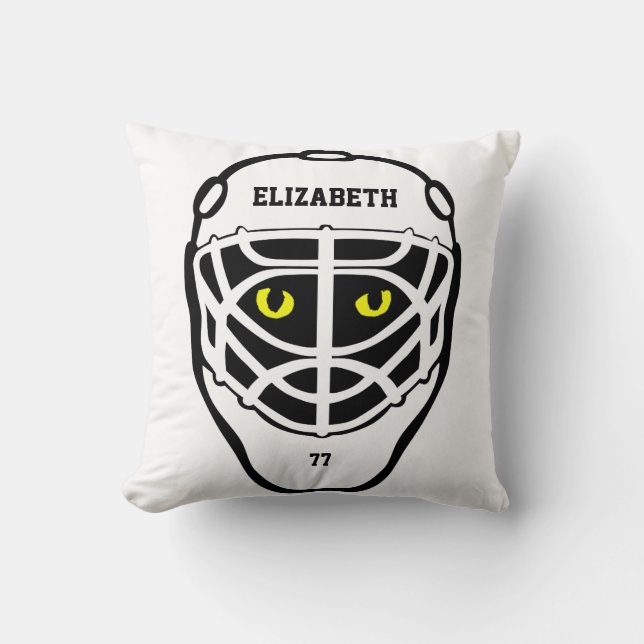 Hockey Cat Eyes Helmet Pillow Kussen (Voorkant)
