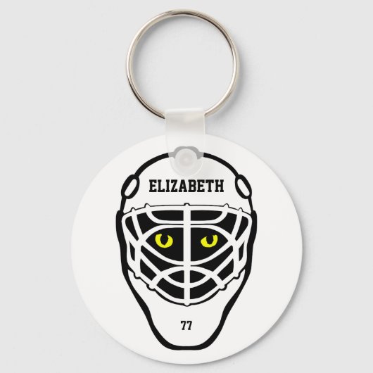 Hockey Cat Eyes Helmet Sleutelhanger (Voorkant)