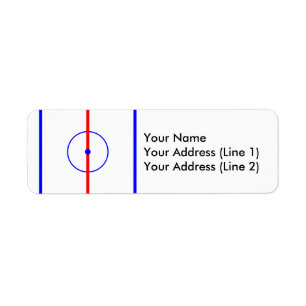Hockey Center Ice & Blue Lines Etiket