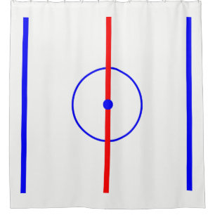 Hockey Center Ice & Blue Lines Showgordijn Douchegordijn