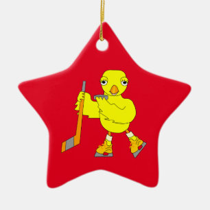 Hockey Chick Keramisch Ornament